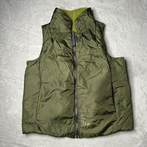 Diesel Mens Green Military Puffer Reversible Vest Medium